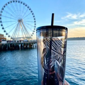NEW! Starbucks 2022 Pike Place Black and Clear Mermaid Siren Tumbler